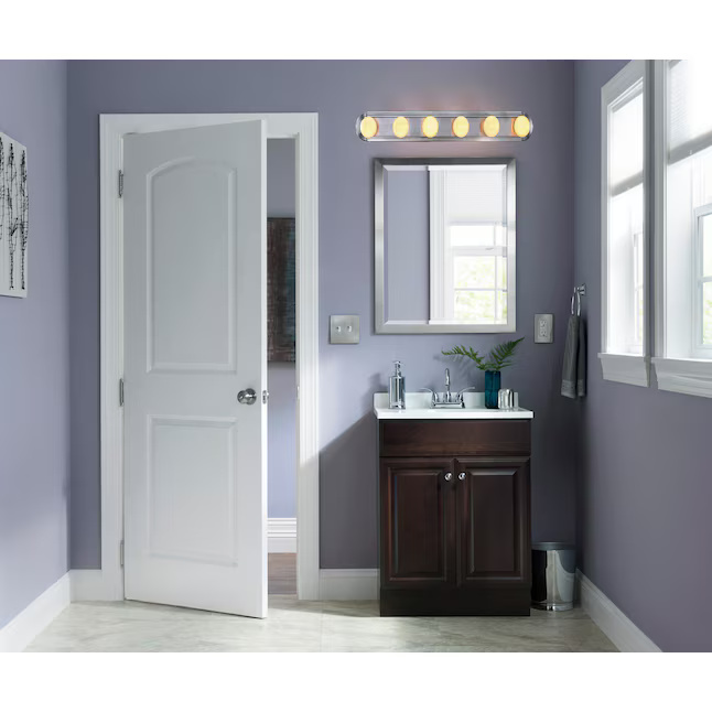 Brushed Nickel 36-Inch 6-Light Wall-Mount Vanity Fixture - Image 3