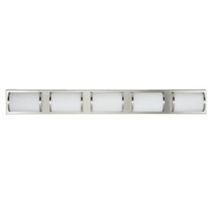 37-Inch 5-Light Brushed Nickel Integrated LED Modern Bathroom Vanity Light