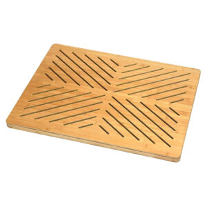 17.75" x 23.75" Brown Bamboo Bath Mat