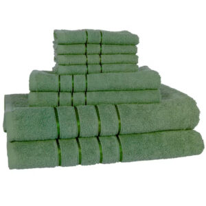 8-Piece Cotton Towel Set in Green, Everyday Bath Essentials