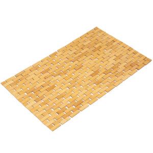 Brown 31" x 18" Waterproof Bamboo Shower Mat