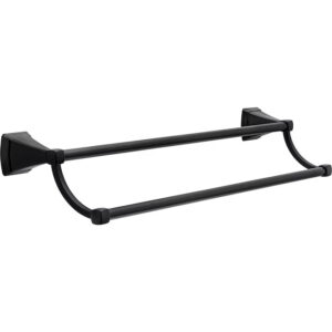24-Inch Double Towel Bar in Matte Black, Modern Wall-Mounted Design