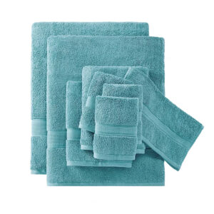 8-Piece Aqua Cotton Quick-Dry Bathroom Towel Set (800 GSM)
