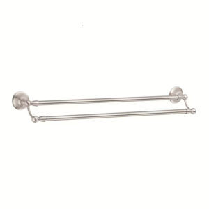24-Inch Brushed Nickel Wall-Mounted Double Towel Bar