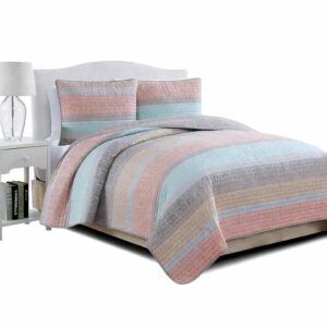 3-Piece Full/Queen Quilted Bedding Set