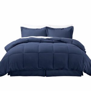8-Piece Navy Queen Comforter Bedding Set