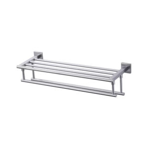Brushed Nickel 24-Inch Double Towel Rack, Wall-Mounted