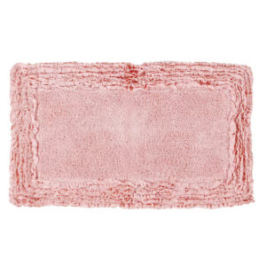 40" x 24" Pink Cotton Shaggy Border Bath Rug