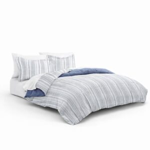 Navy Three-Piece Full and Queen Size Premium Comforter