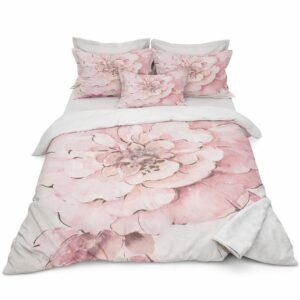 3-Piece Pink King Duvet Cover Set with Pillow Shams
