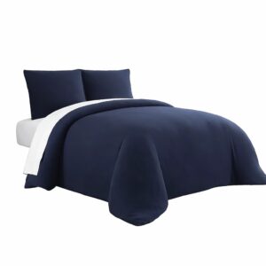 3-Piece Navy King Comforter Set with Matching Shams