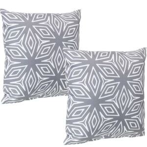 18-Inch Gray Geometric Throw Pillow – 2-Pack Indoor Decor Set