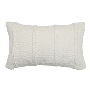 Ivory Lumbar Accent Pillow – 12x20 Indoor Decorative Cushion