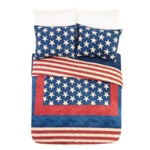 3-Piece King Quilt Set in Multi-Color Patchwork Design