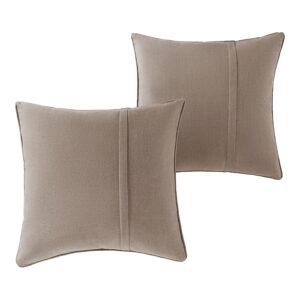 Double Pack of Solid-Colored Square Throw Pillows – Cast Ash Finish