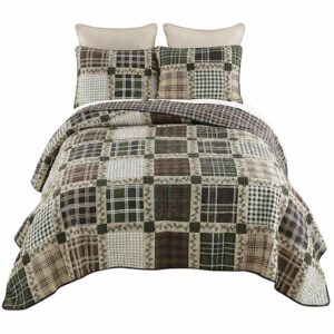 2-Piece Twin Cotton Quilt Set with Matching Standard Sham