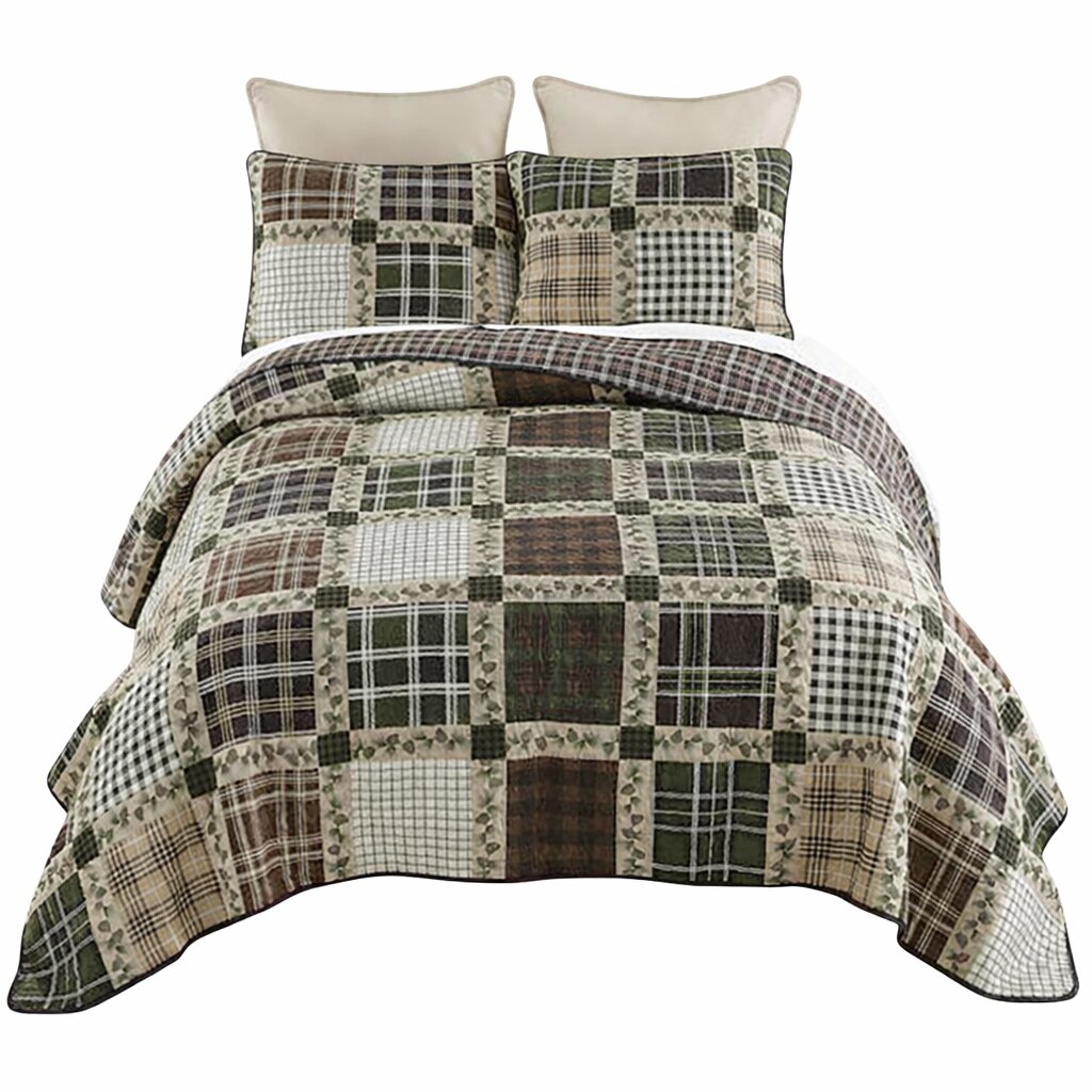 2-Piece Twin Cotton Quilt Set with Matching Standard Sham