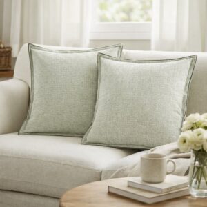 Twin Pack of 20-in Square Indoor Decorative Cushions – Green