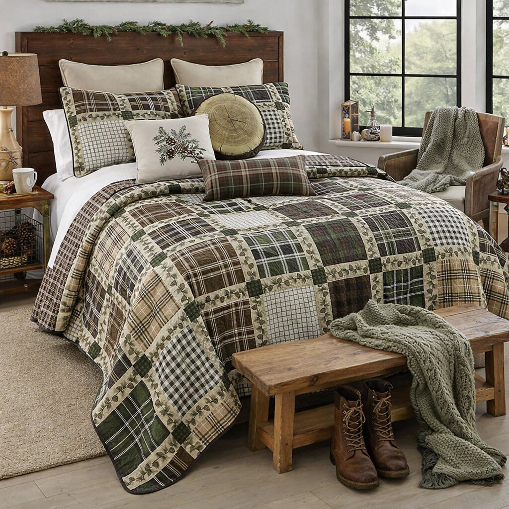 2-Piece Twin Cotton Quilt Set with Matching Standard Sham - Image 4