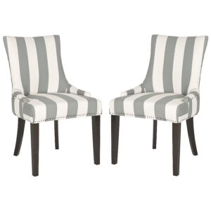 Modern Upholstered Side Chairs with Wood Frame –      Set of 2