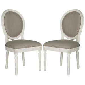 Holloway Country Linen Upholstered Wood Side Chair