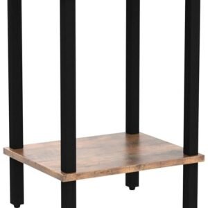 Set of 2 End Tables with 2-Tier Storage Brown & Black