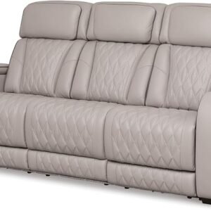 3-Seat Power Reclining Sofa with Heat & Massage Gray