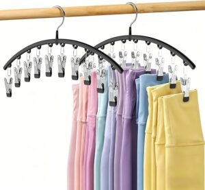 2-Pack Legging Organizer Hangers with 20 Clips Black