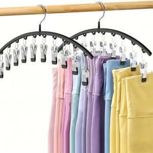 2-Pack Legging Organizer Hangers with 20 Clips Black