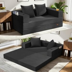59" Convertible Futon Sofa Bed Foldable Floor Couch