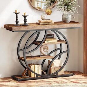 41.3" Modern Console Table Rustic Brown