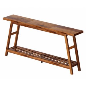 70.9" Long Console Table 2-Tier Walnut